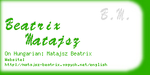 beatrix matajsz business card